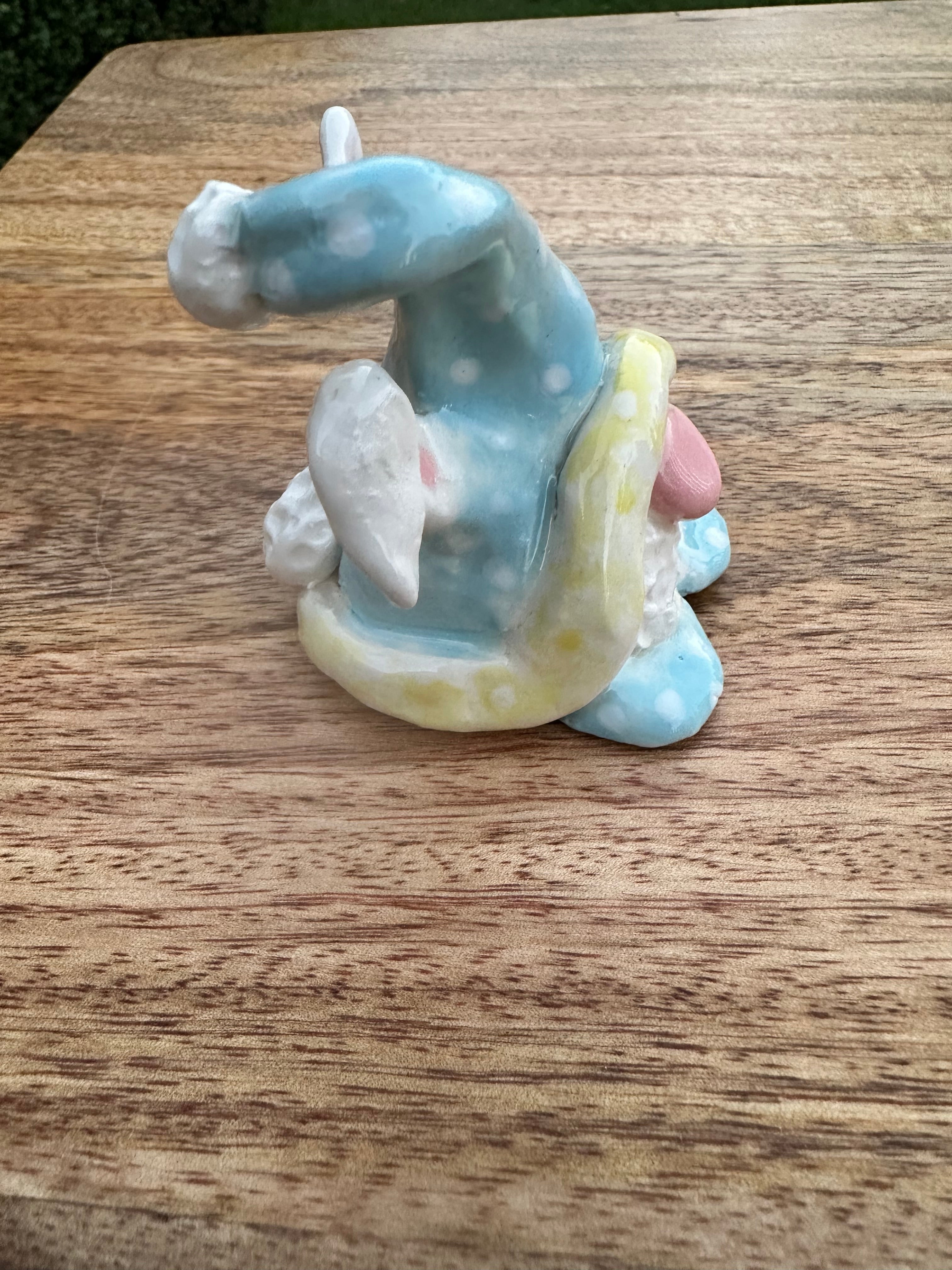 Easter Bunny Gnome - Blue and White Spots
