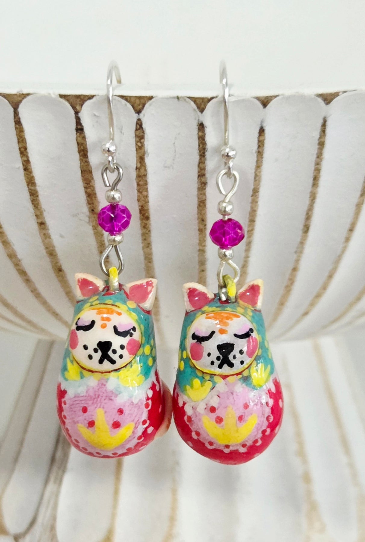 Little Nesting Cat Earrings