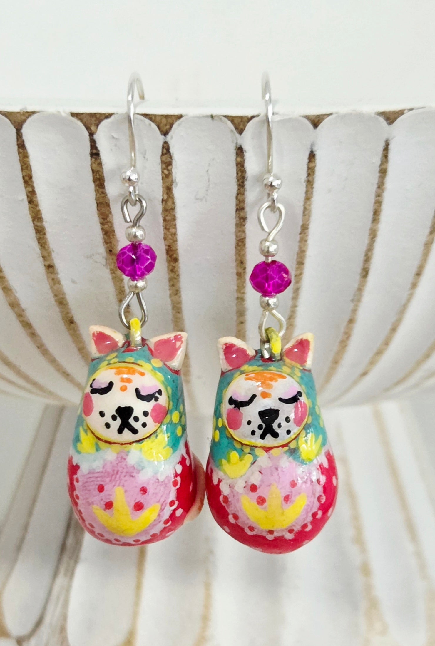 Little Nesting Cat Earrings