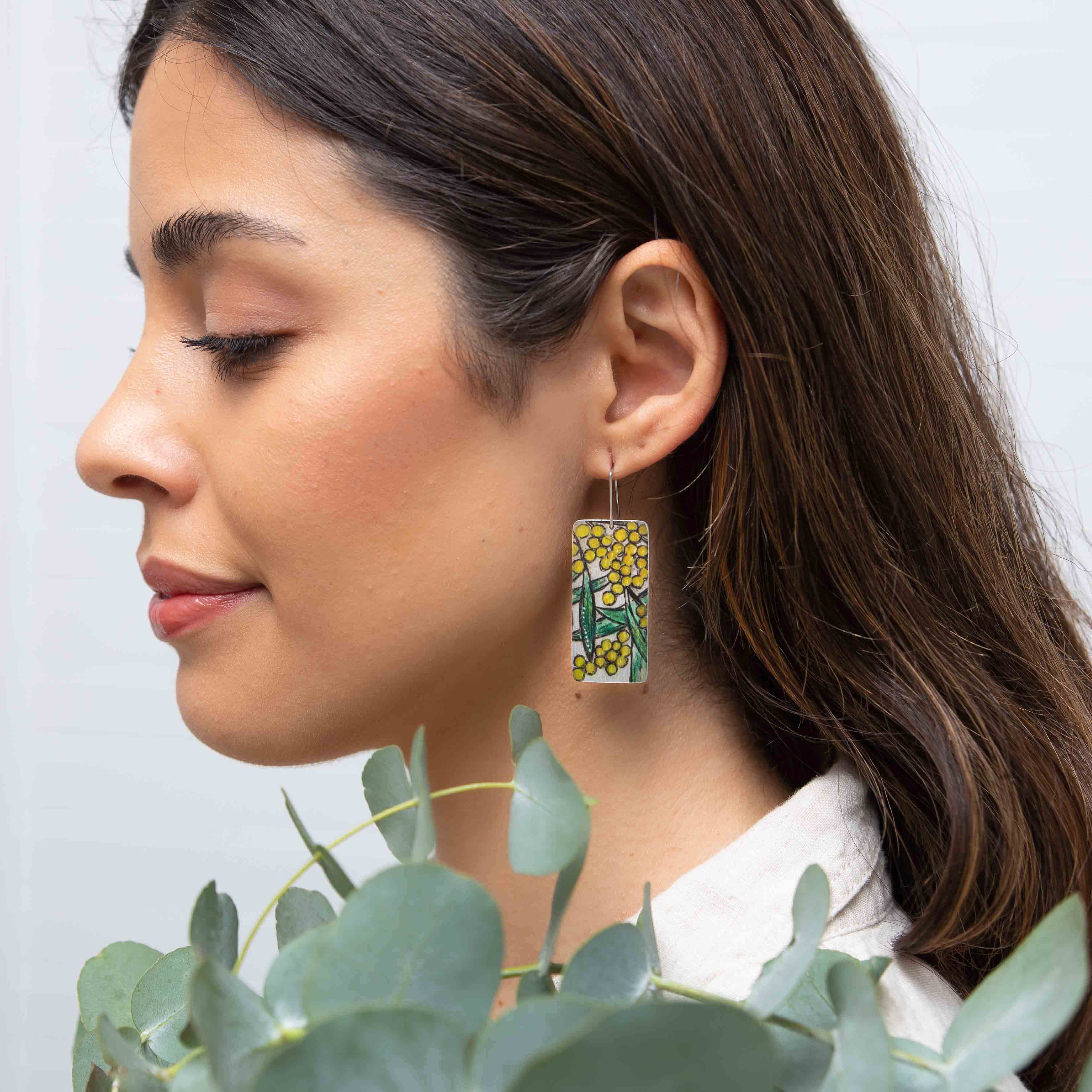 Yellow Acacia Wattle Earrings