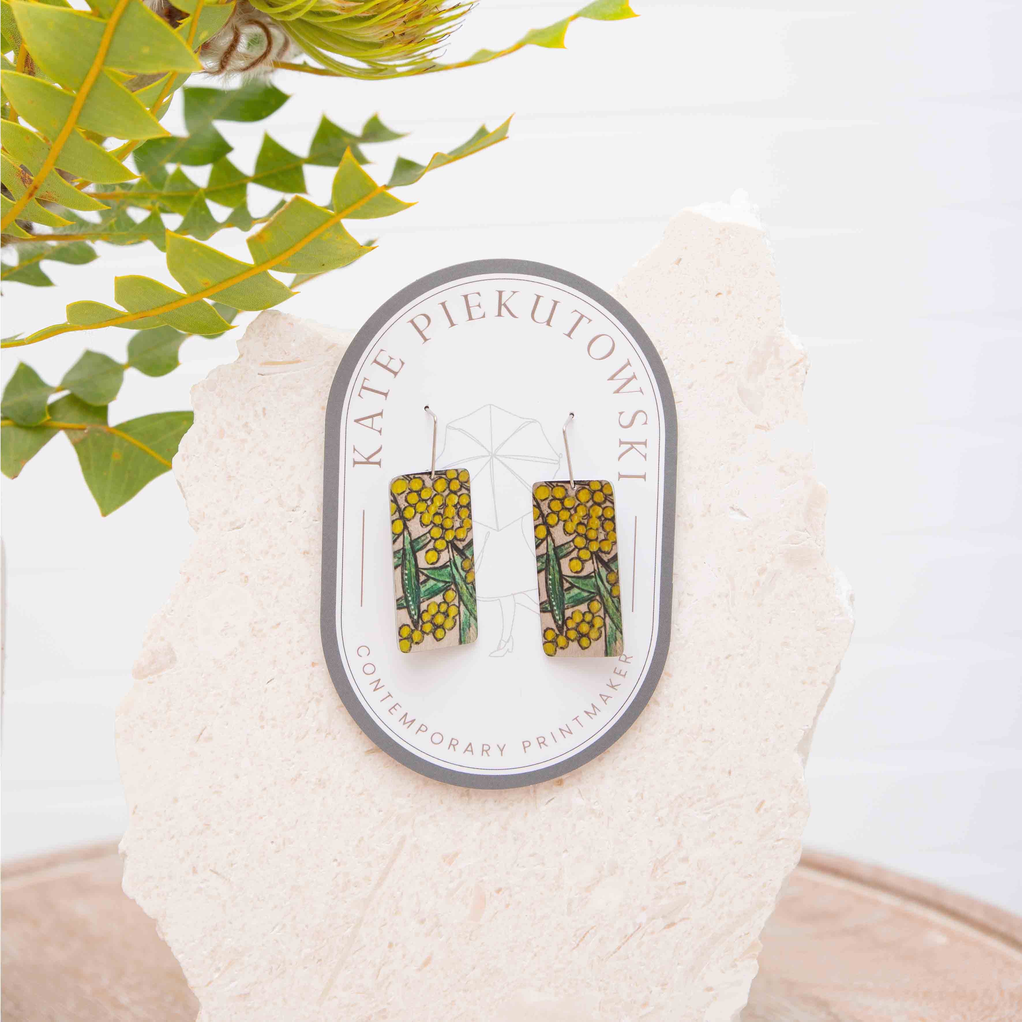 Yellow Acacia Wattle Earrings