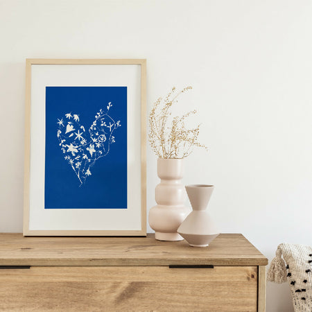 Botanical Wall Art ~ Eco-friendly Cyanotype Art ~ My Heart is Full