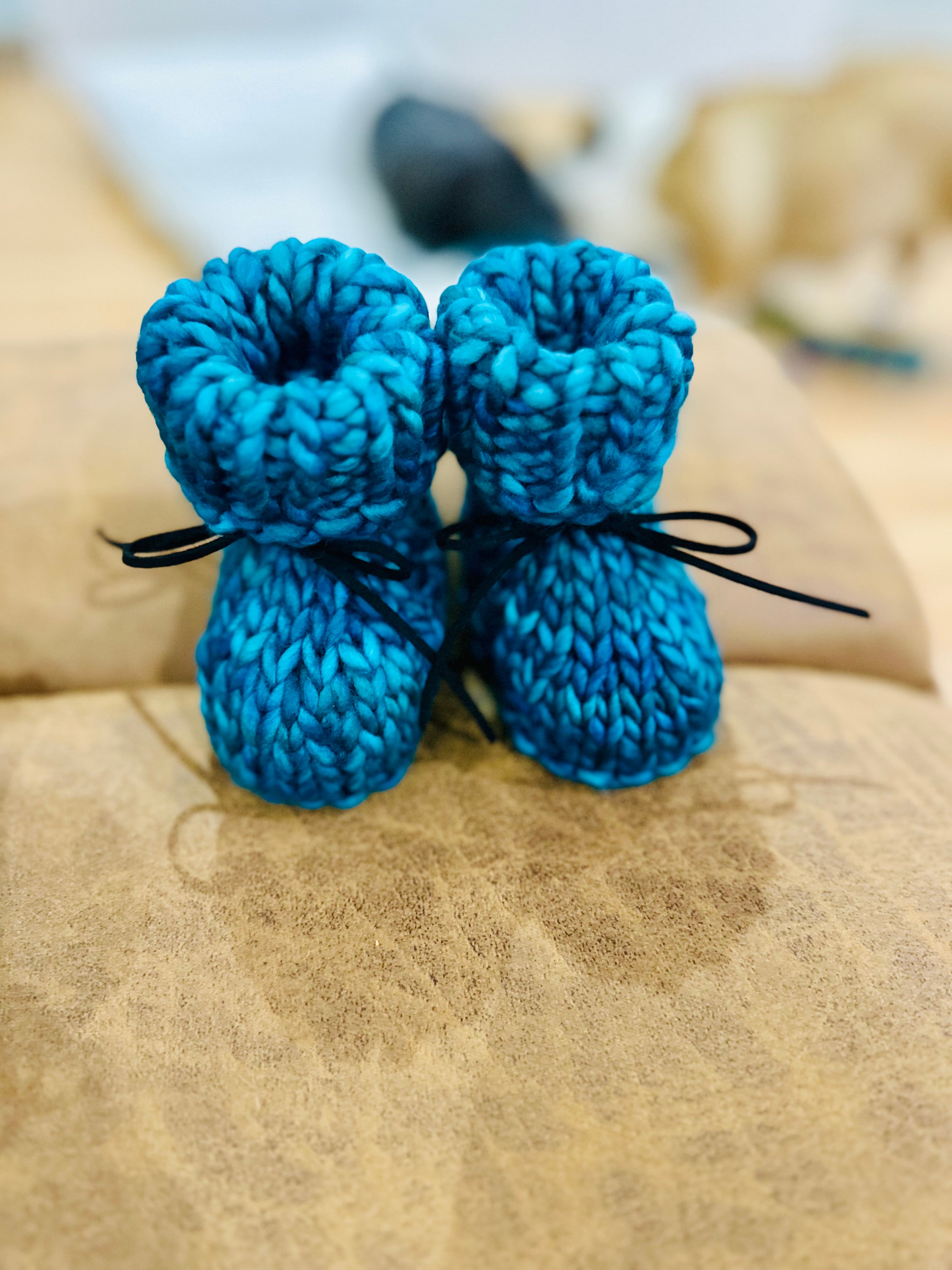 Baby merino & embossed leather booties