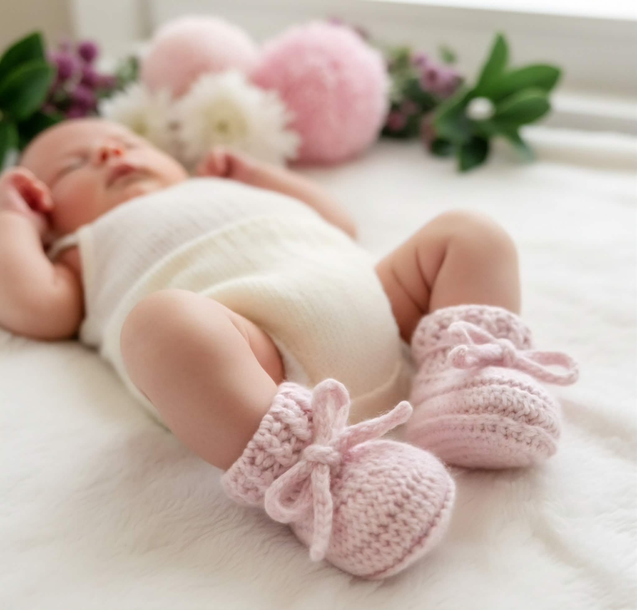 Baby Booties | Dusty Pink | Cuffed | Newborn | Crochet | Knit | Shoes | Socks