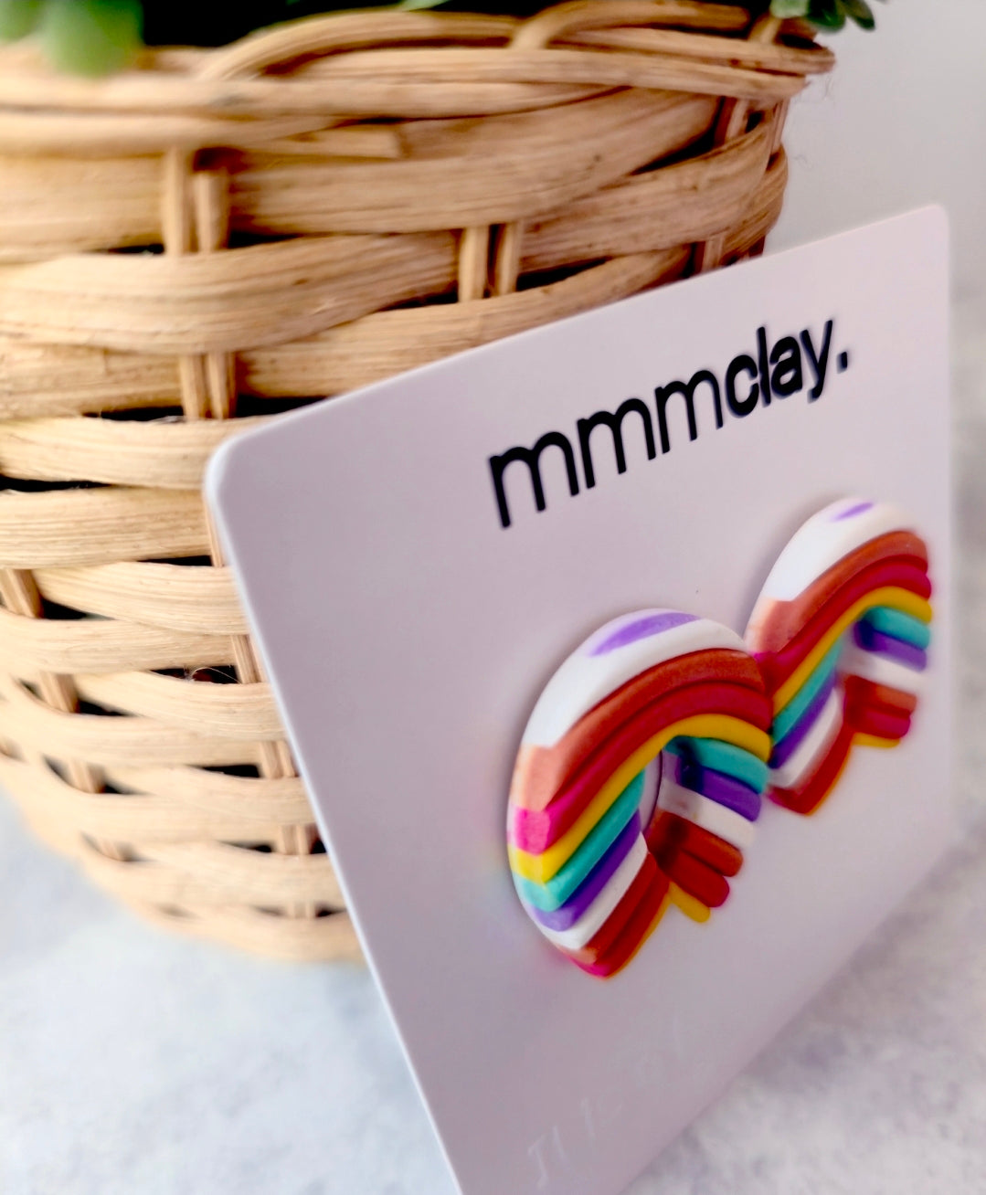 Rainbow Arch Polymer Clay Stud Earrings