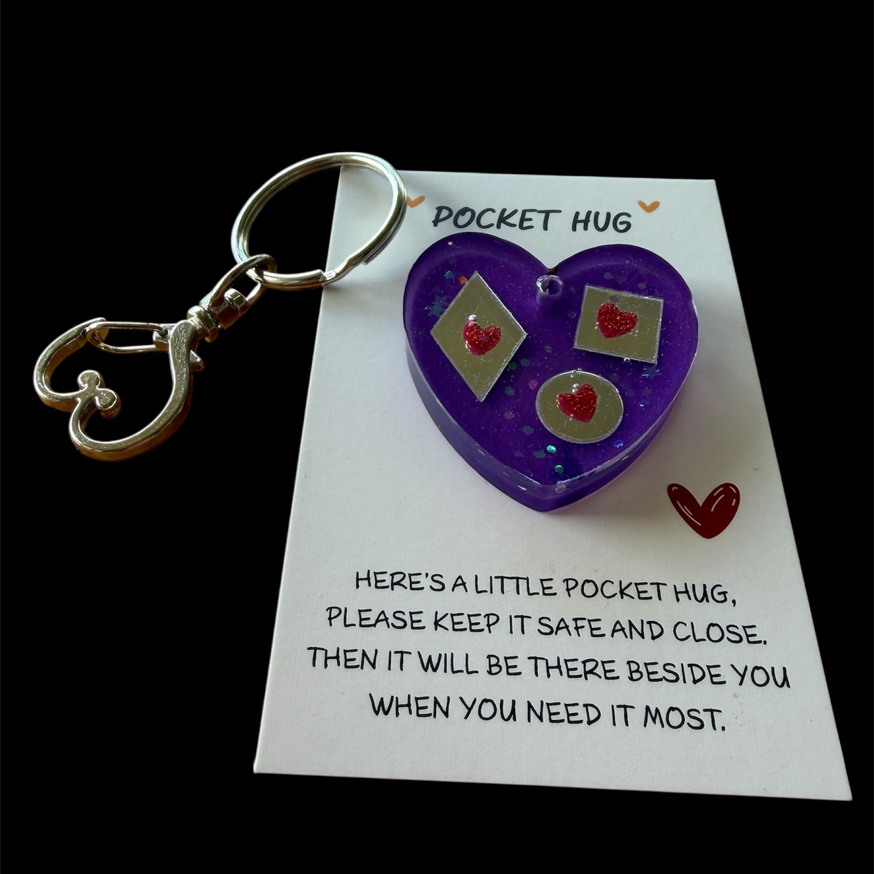 Blue Red hearts Pocket Hug