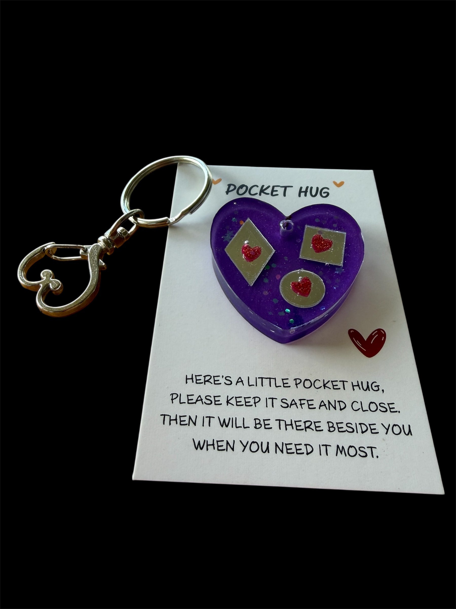 Blue Red hearts Pocket Hug