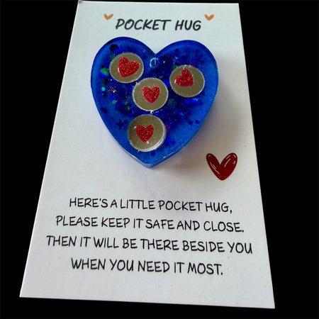 Blue Red hearts Pocket Hug