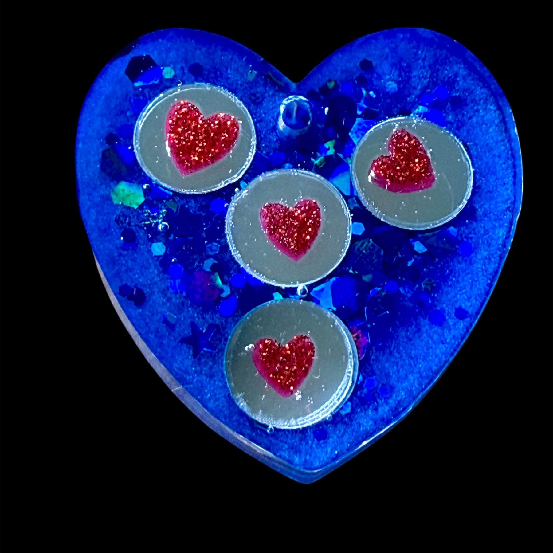 Blue Red hearts Pocket Hug