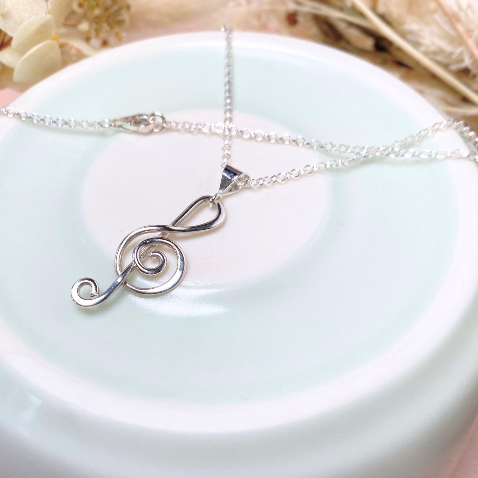 NEW! Treble Clef Music Pendant | Sterling silver | Chain necklace | Music-inspired jewellery