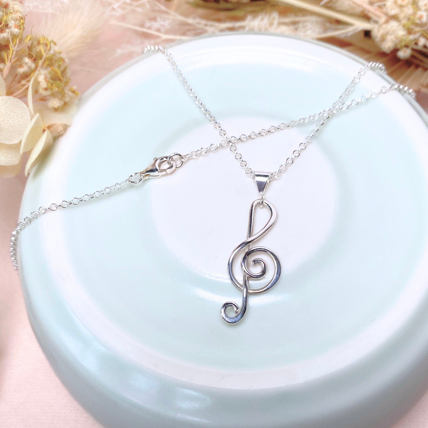NEW! Treble Clef Music Pendant | Sterling silver | Chain necklace | Music-inspired jewellery