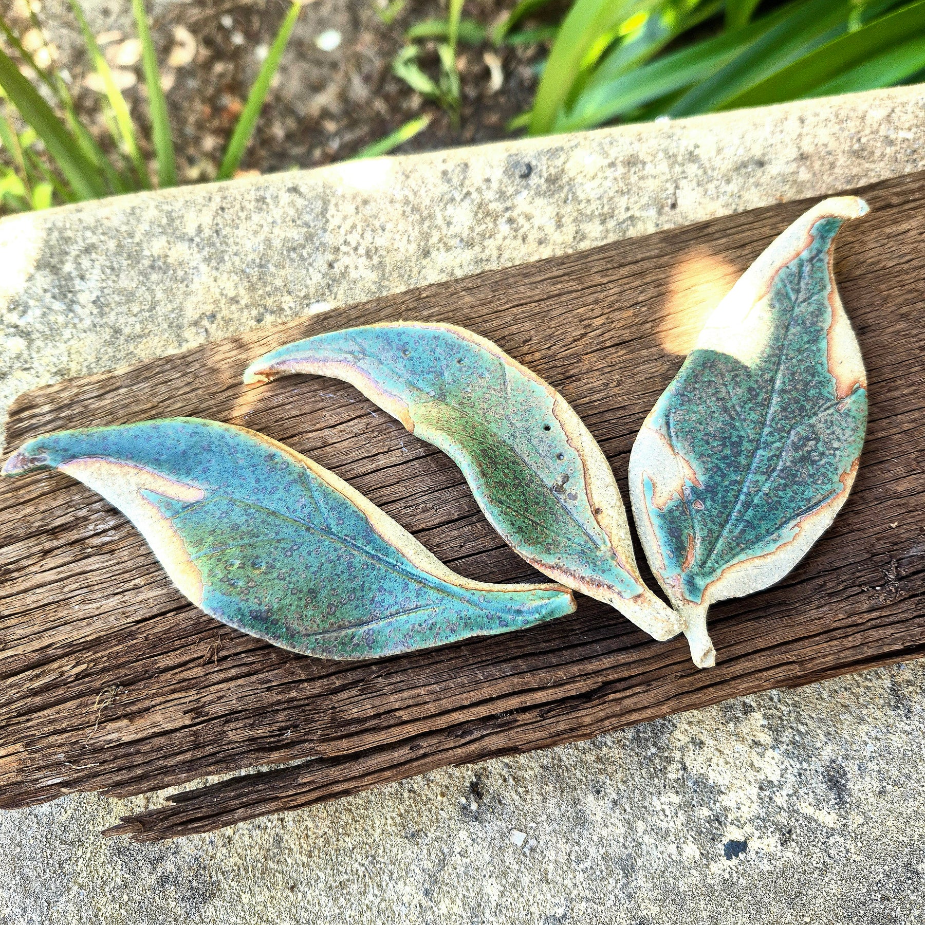 Eucalyptus Leaf Decoration - Ceramic Leaves - set of three