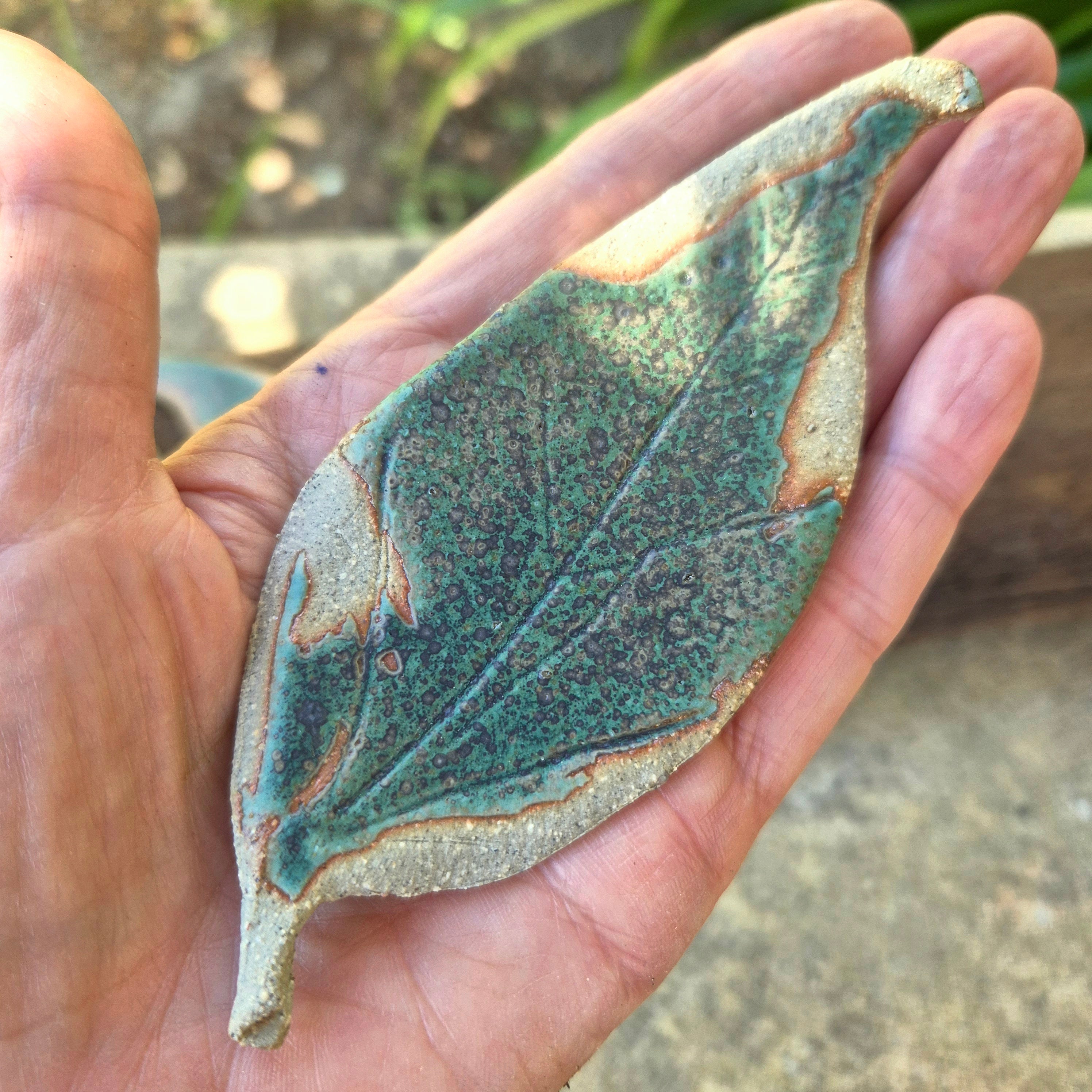 Eucalyptus Leaf Decoration - Ceramic Leaves - set of three