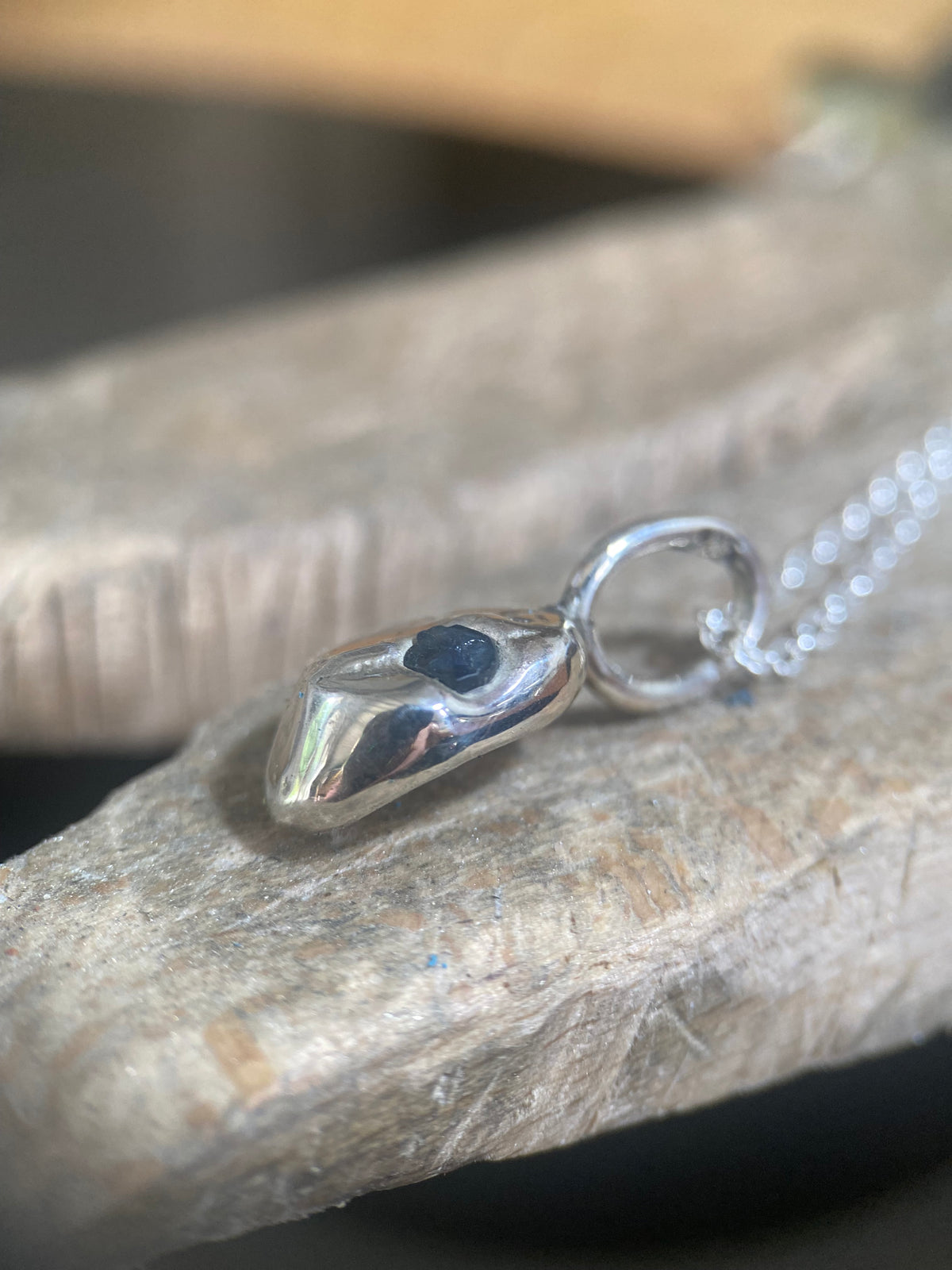 The Unexpected Sapphire Pendant | Raw Australian Blue Sapphire & Sterling Silver