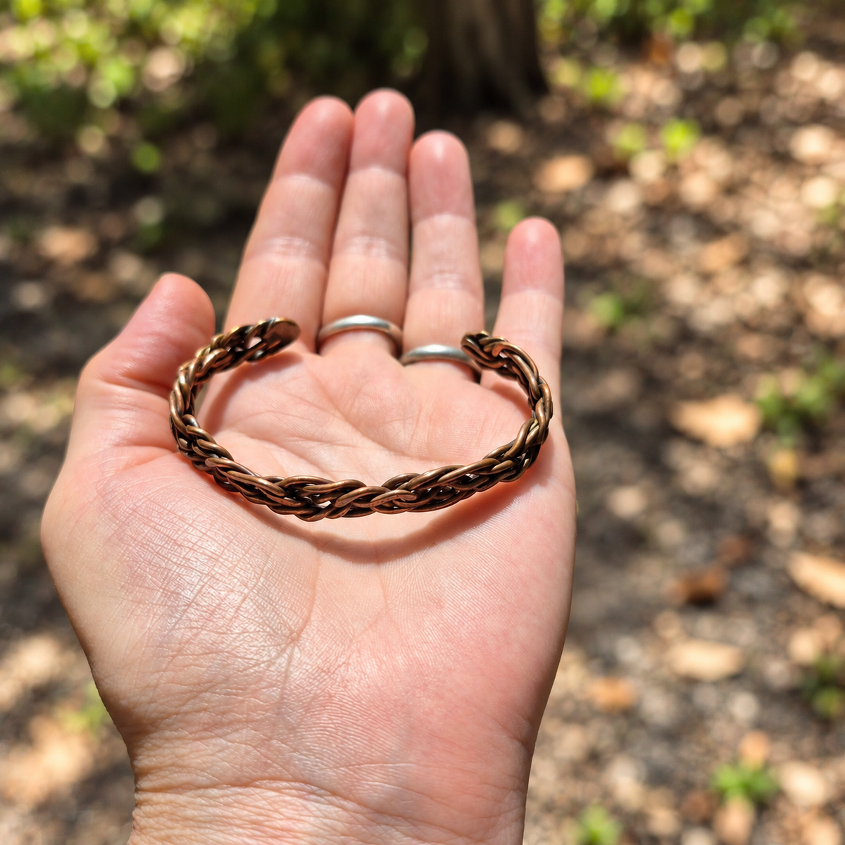 Handmade Delicate Braided Copper Cuff Bracelet B014