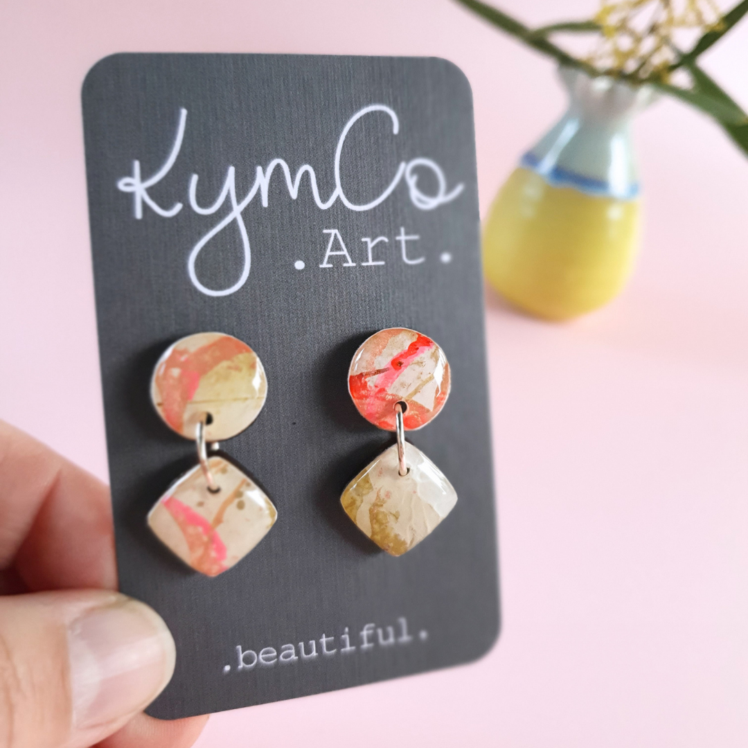 The Ember Collection | Art Earrings | Medium & Large Dangles | Pendant Necklace