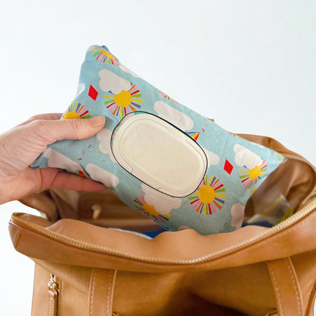 Up in the Sky Handmade Nappy Wipe Pouch – Reusable Baby Wipes Clutch