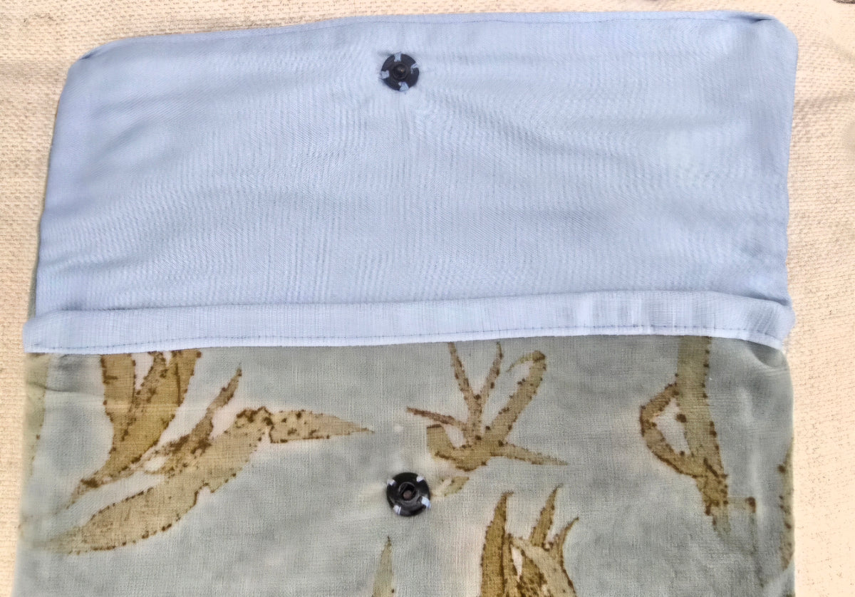 Botanical Velvet Pouch | Eco-Printed Vintage Fabric | Original Botanical Art