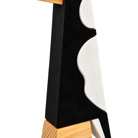 MAGPIE SITTER - Timber bird sculpture - Handmade Australian native bird art, gift & home decor