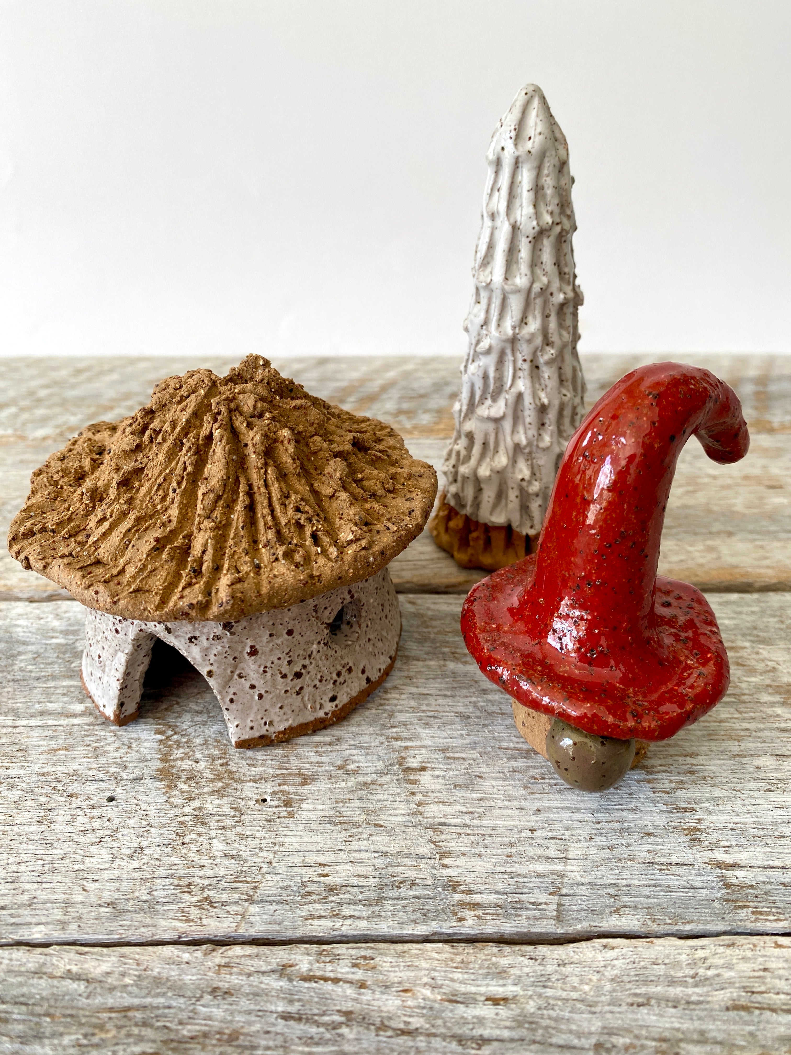 Cute Christmas gnome, adorable little Hut and a Christmas Tree