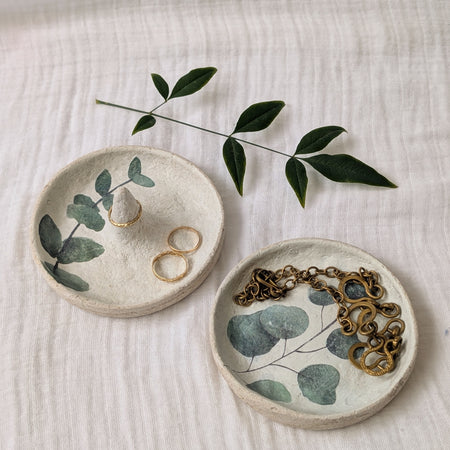 Eucalyptus Paper Clay Jewellery Dish Set