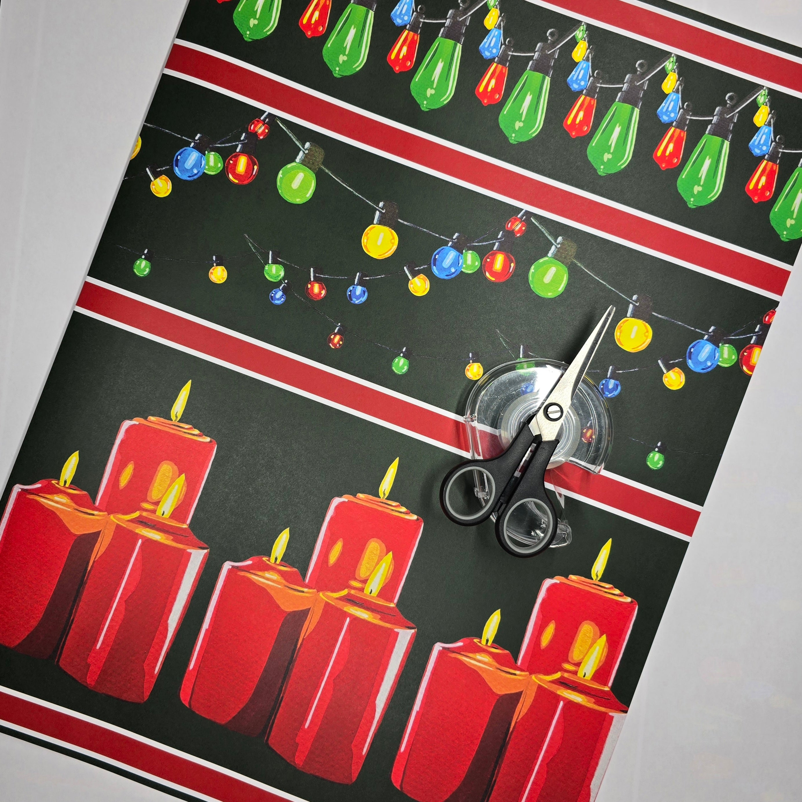 Christmas Lights Gift Wrap and Card Set