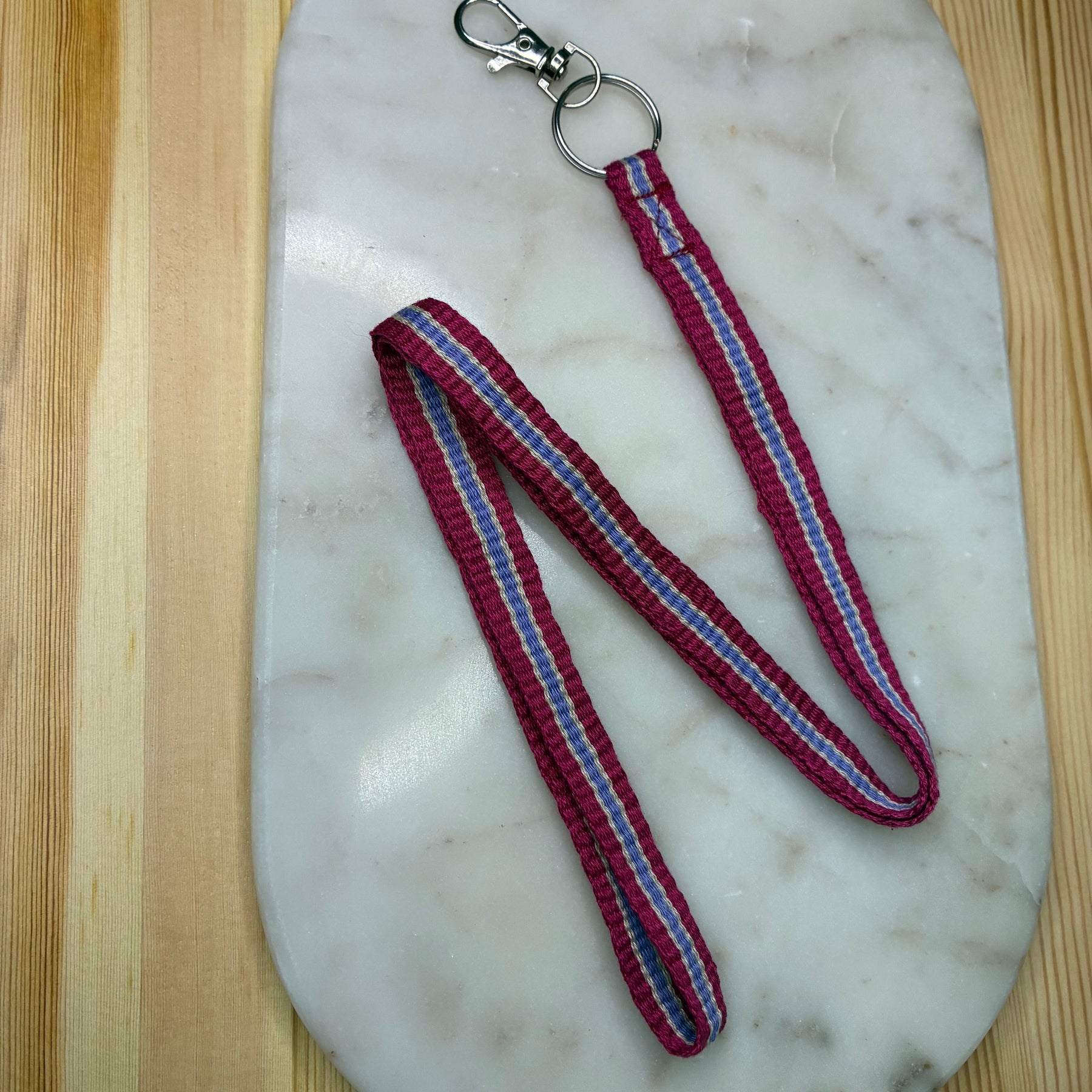 A Little Loom Magic - Raspberry Handwoven Lanyard