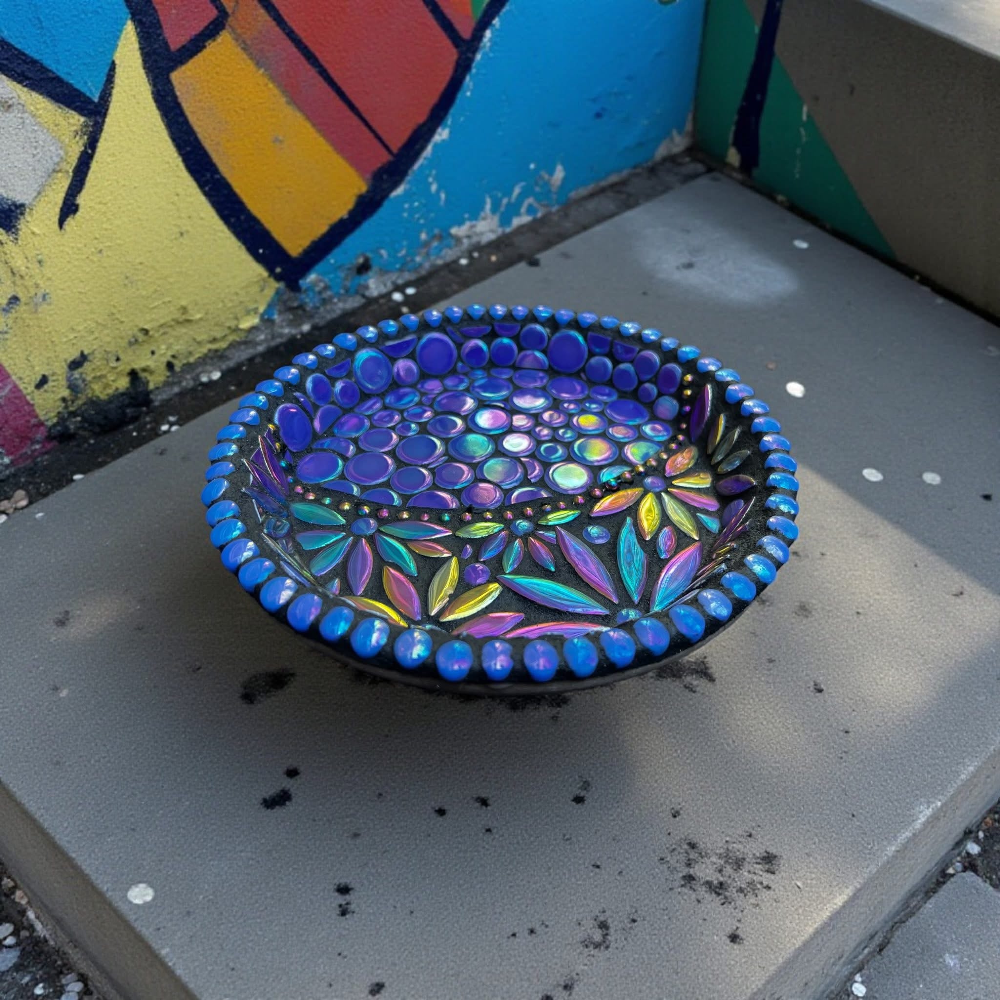 Mosaic Bee Bath.