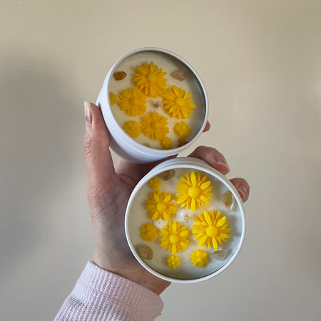 Daisy and Citrine Candle