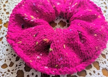 Galaxy Bun Topper Retro 80s Handknit Scrunchie