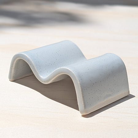 Matte Speckled White Menstrual Cup Drying Rack - Handmade Ceramic