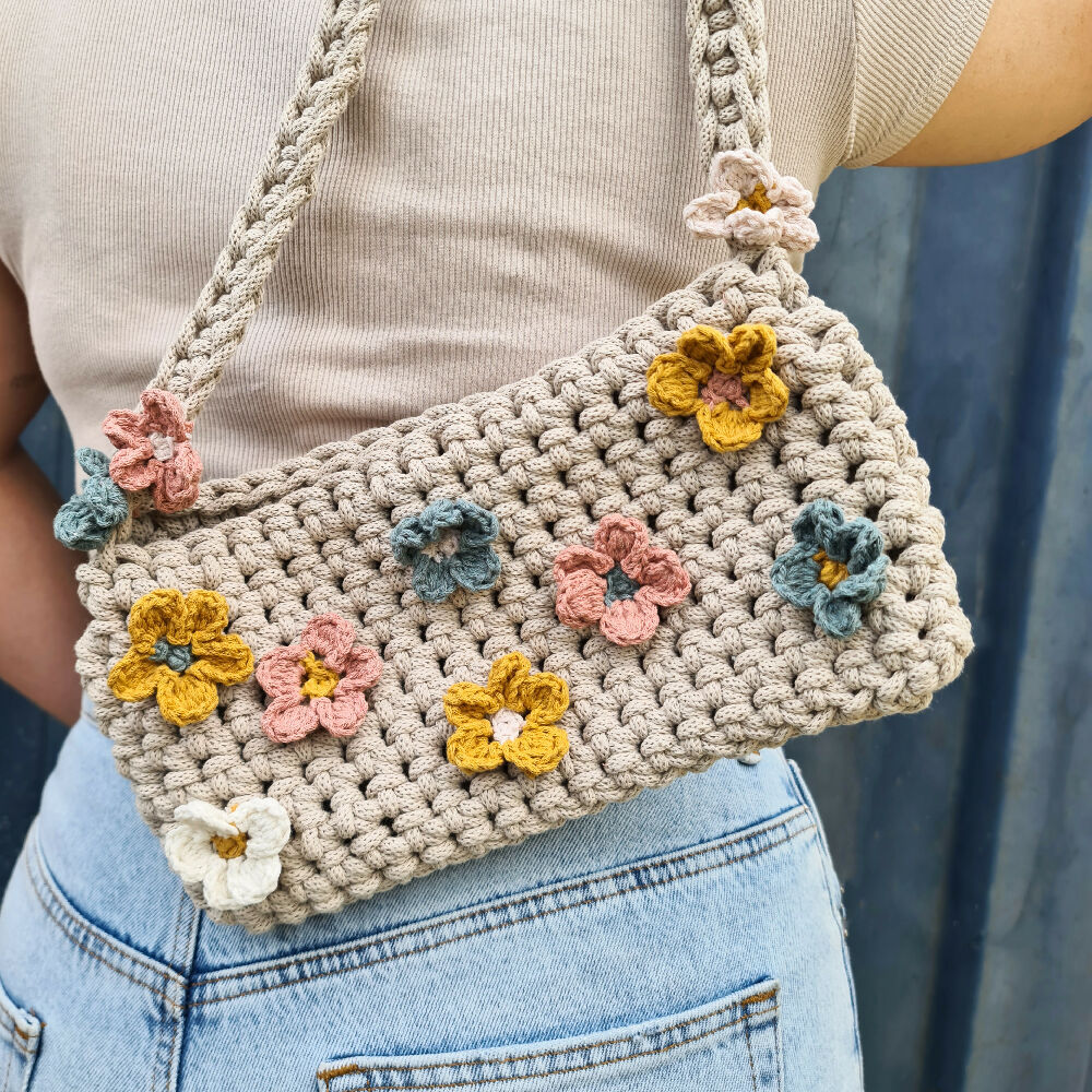 crochet flower bag