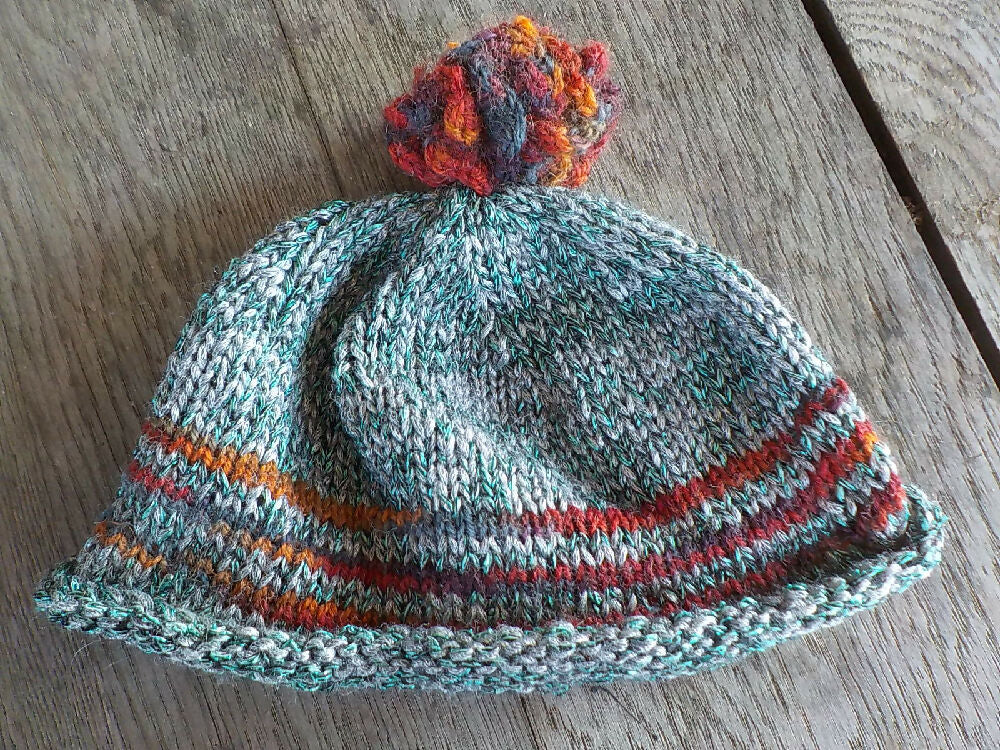 child's knitted beanie with rolled brim