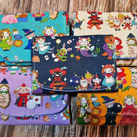 Japanese Cotton Coin Purse, 3 pockets.