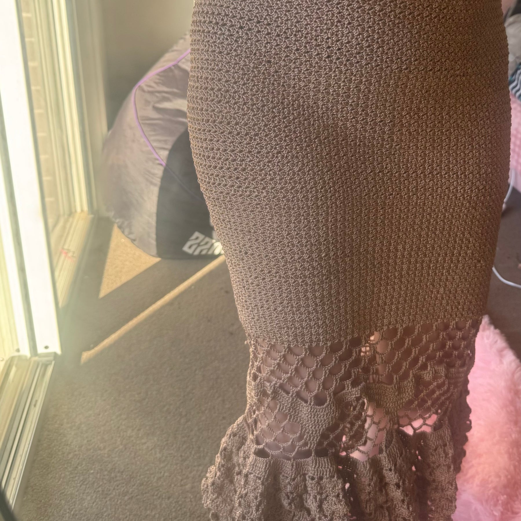 Hand Crochet Mermaid Midi Dress Size 12 14