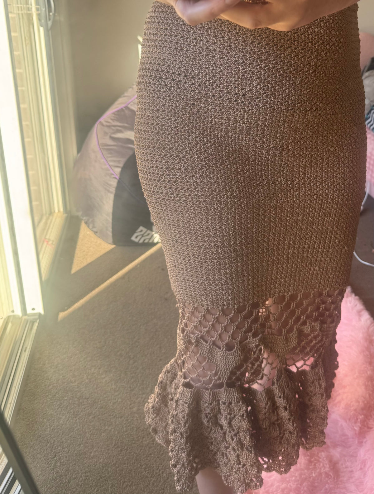 Hand Crochet Mermaid Midi Dress Size 12 14