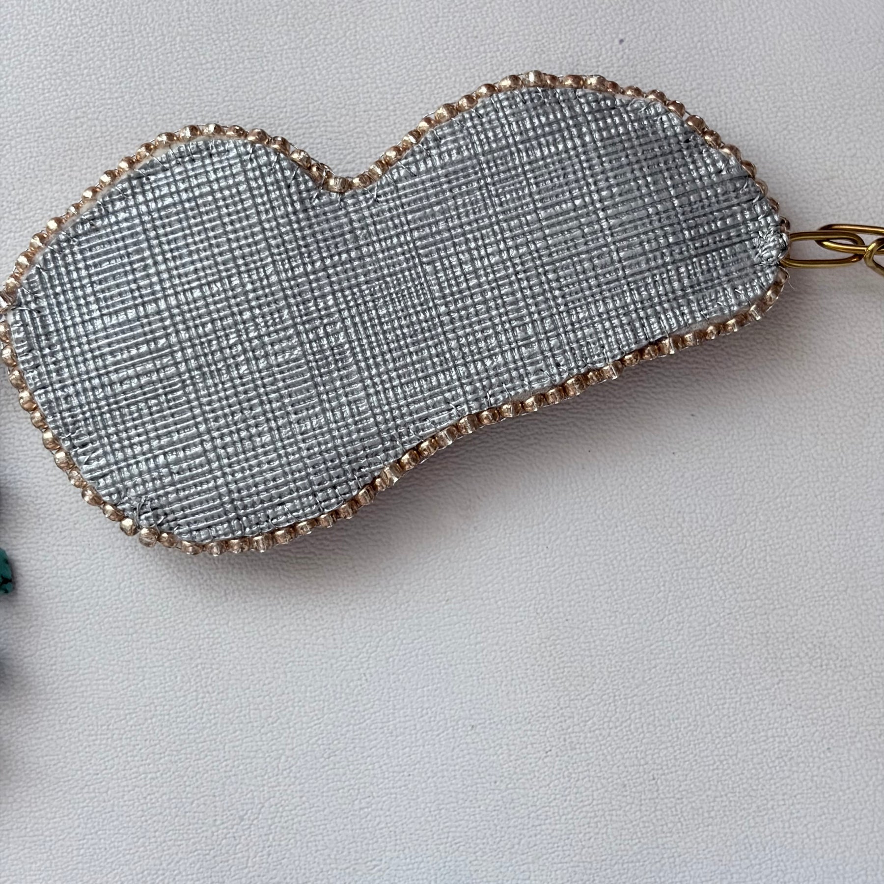 Shibori Silk Embroidered Turquoise Necklace “Water and Sky”