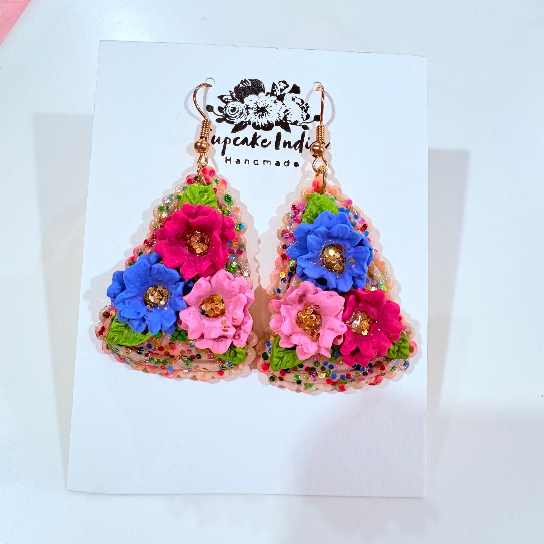 Floral Colourful Christmas Tree Earrings