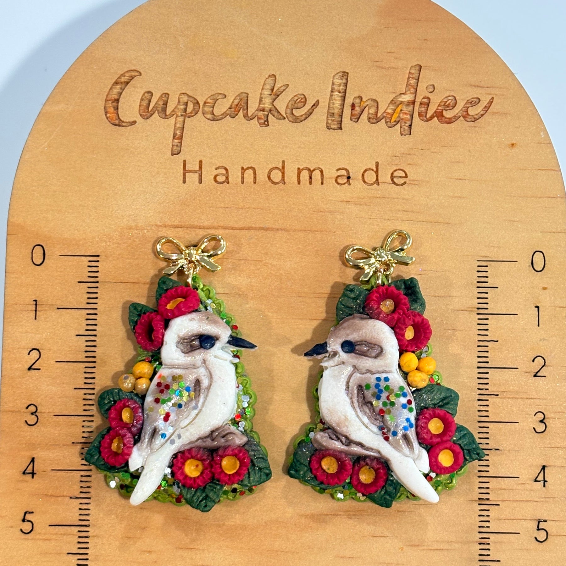 Kookaburra Christmas Tree Earrings