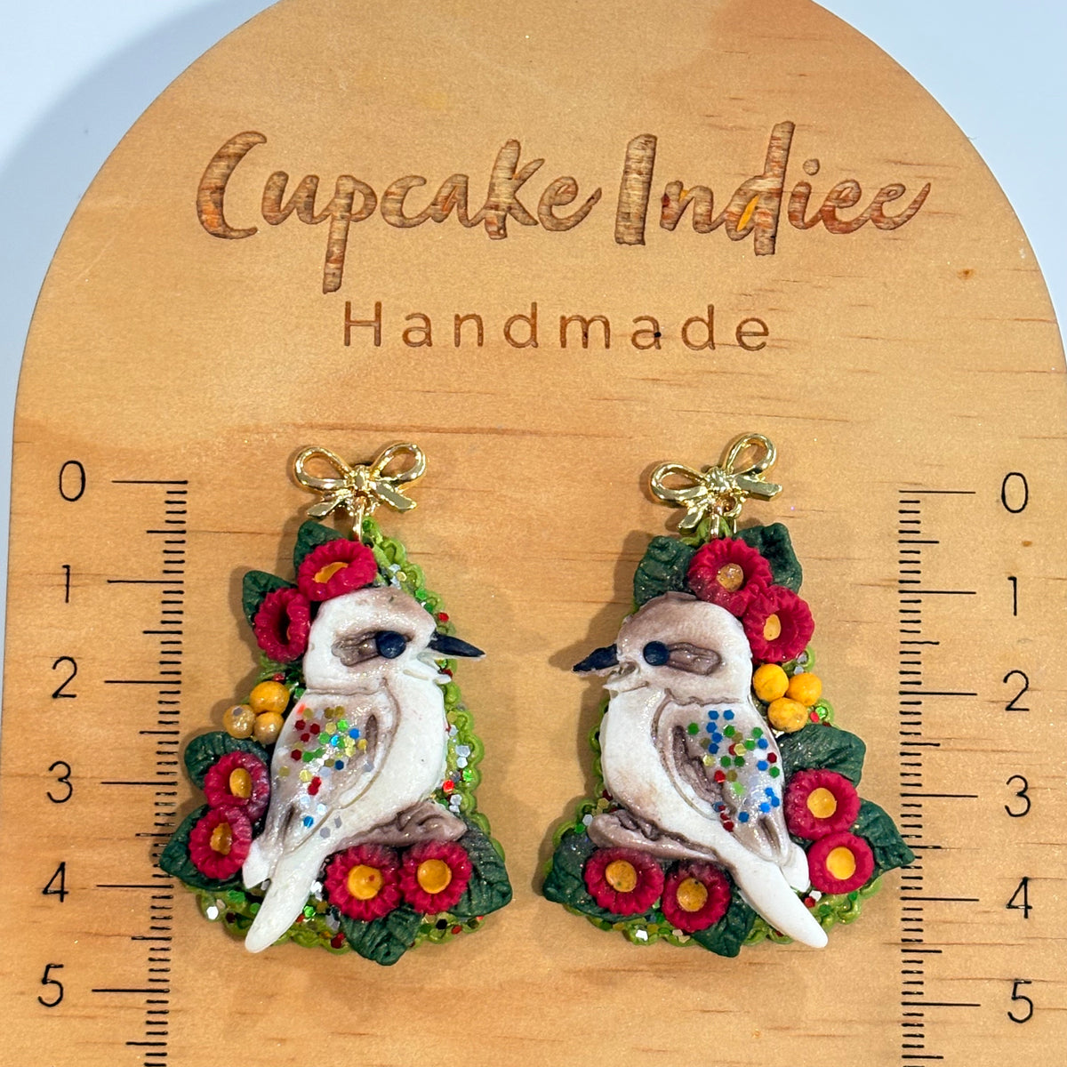 Kookaburra Christmas Tree Earrings