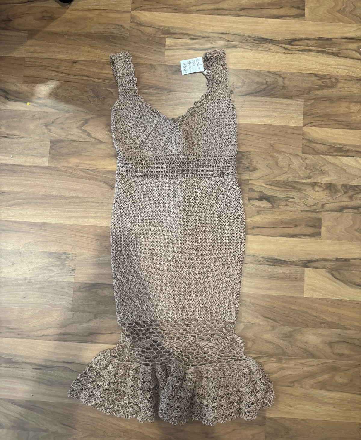 Hand Crochet Mermaid Midi Dress Size 12 14