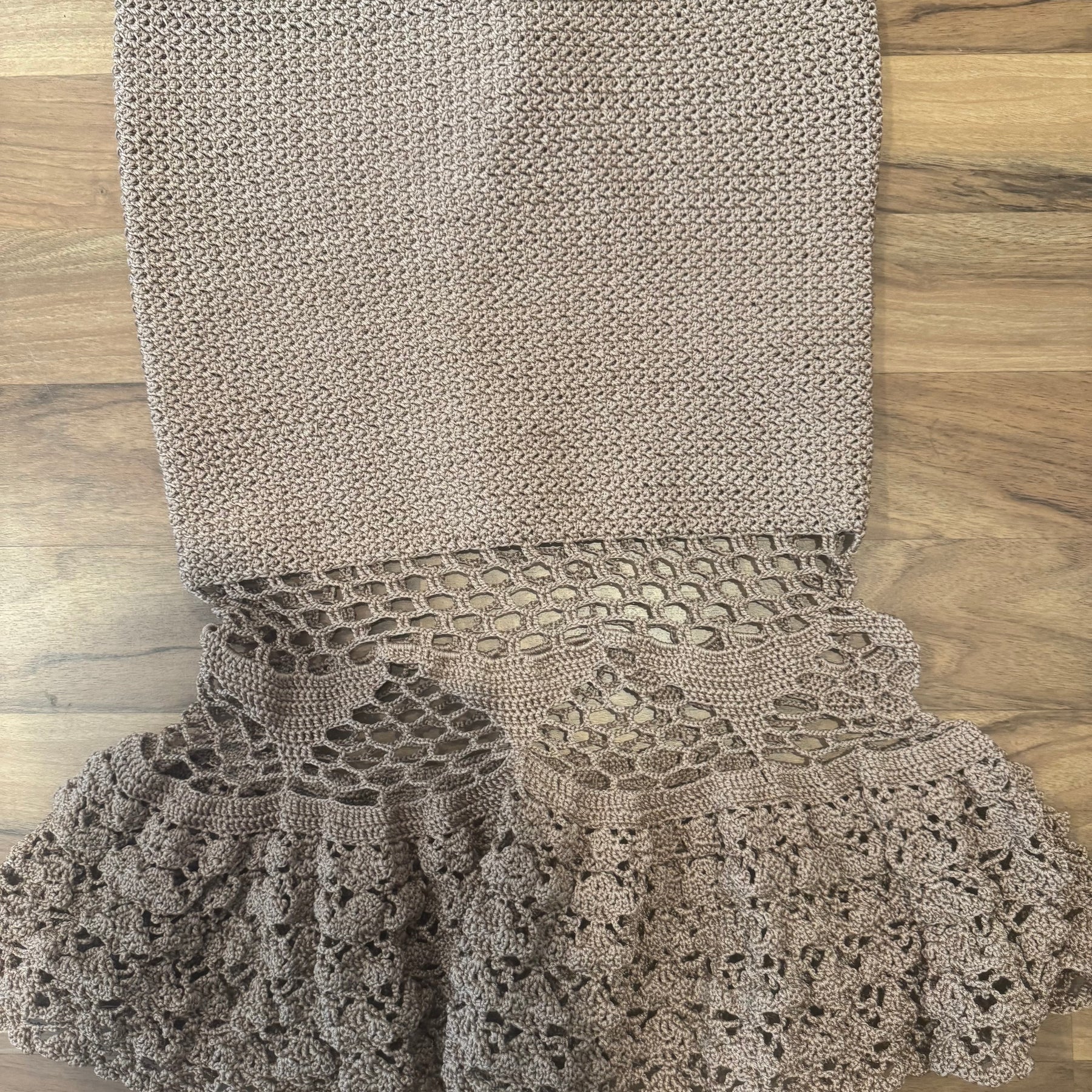 Hand Crochet Mermaid Midi Dress Size 12 14