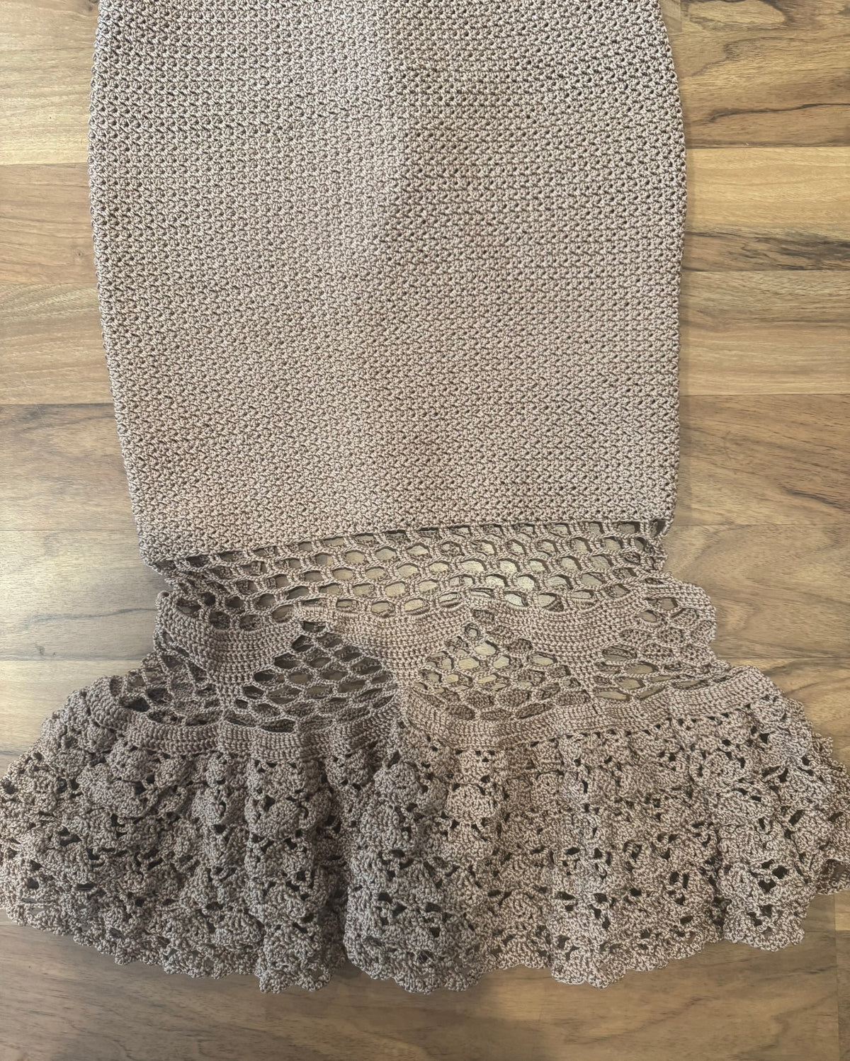Hand Crochet Mermaid Midi Dress Size 12 14