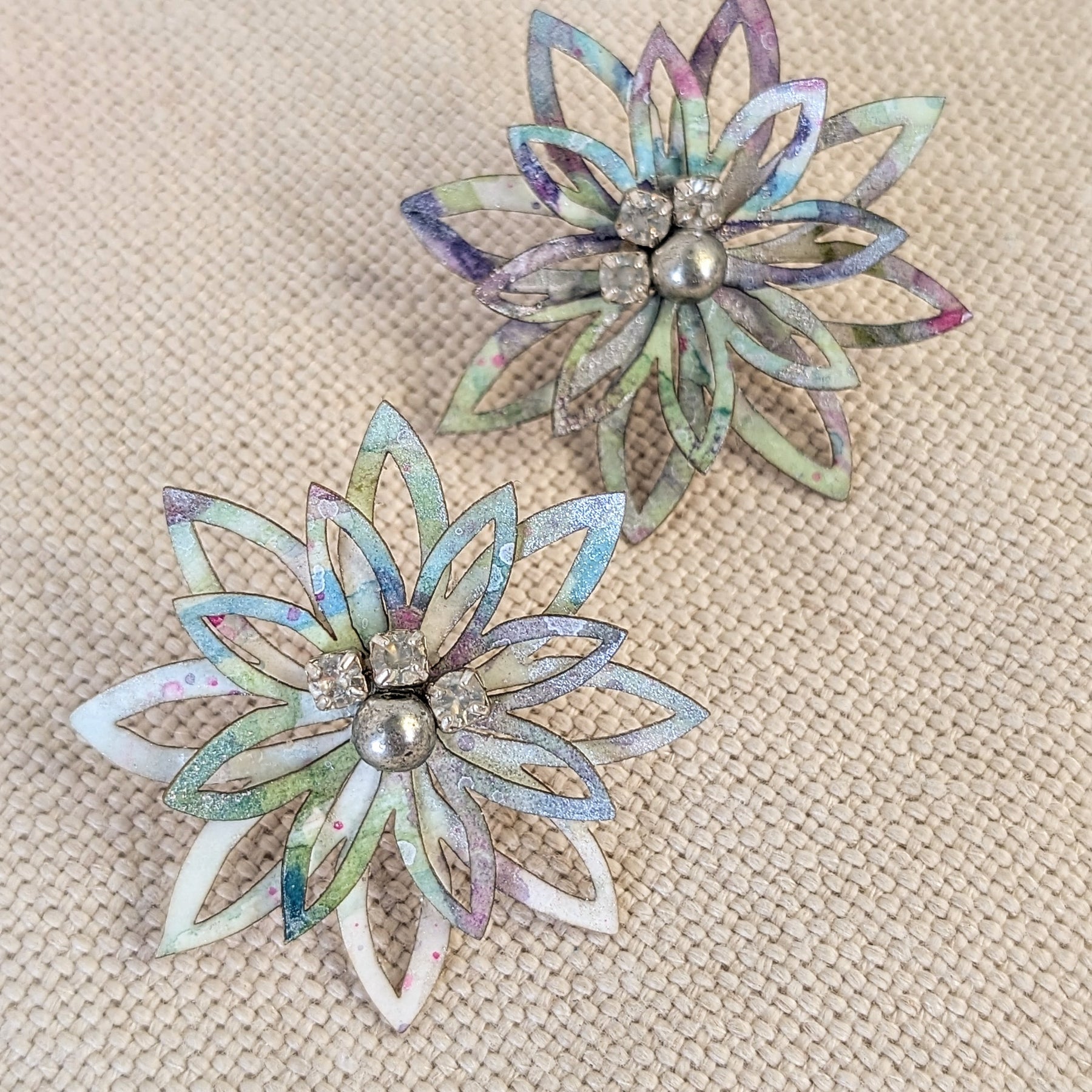 Watercolour Floral Earrings – Lobe or Helix Piercing