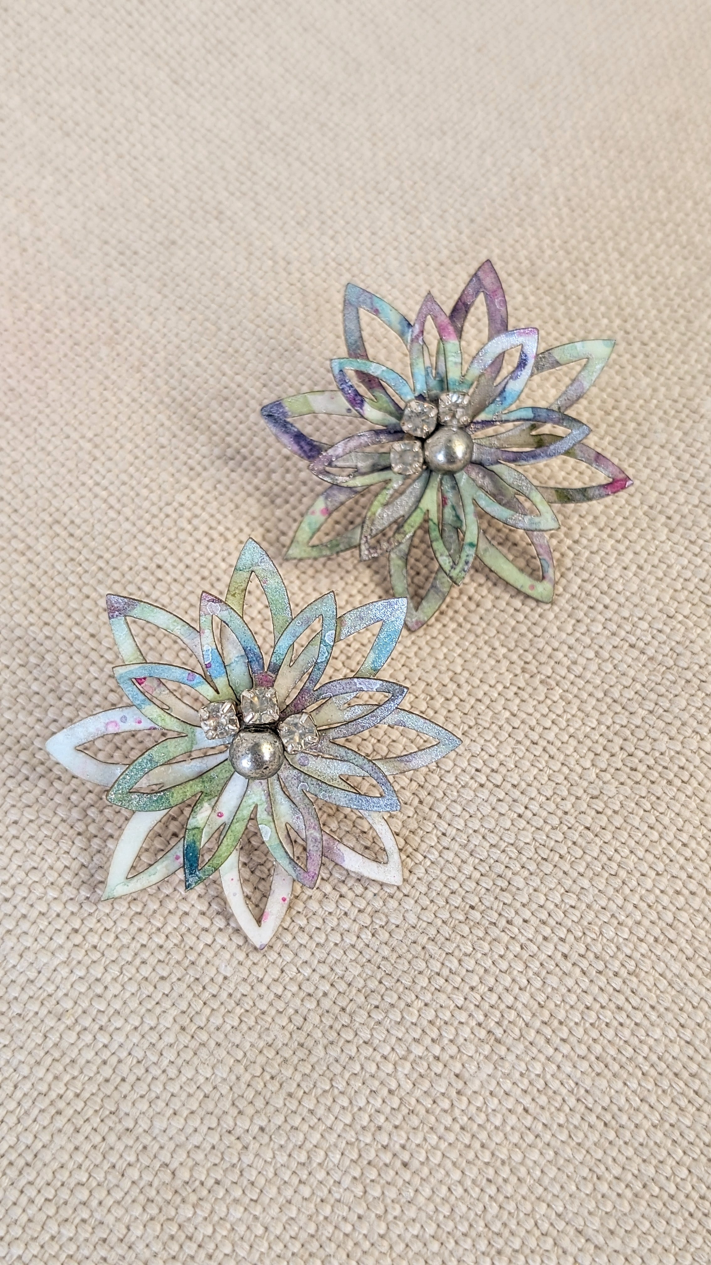 Watercolour Floral Earrings – Lobe or Helix Piercing
