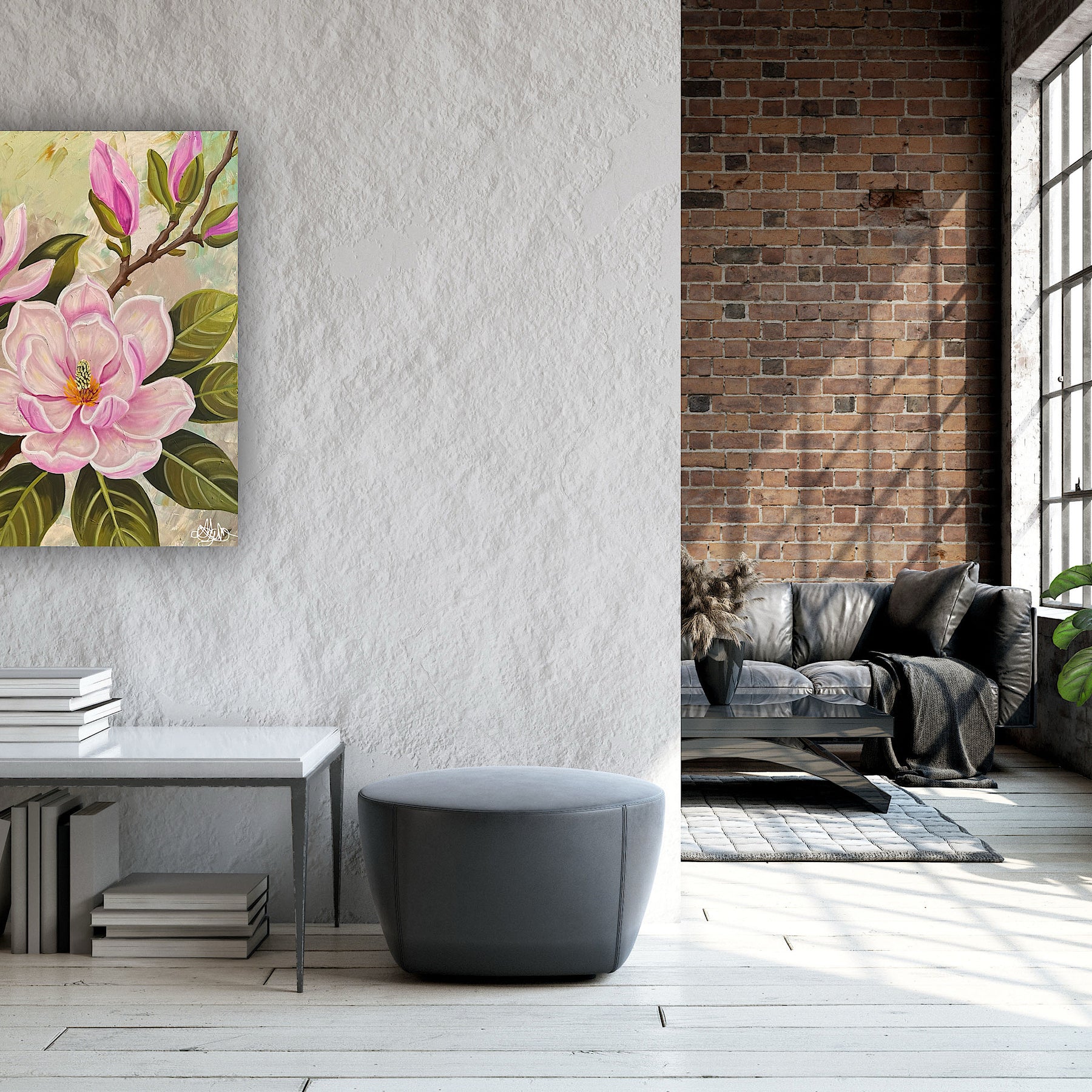 Blooming Grace - Magnolia Oil Painting - Hand Painted