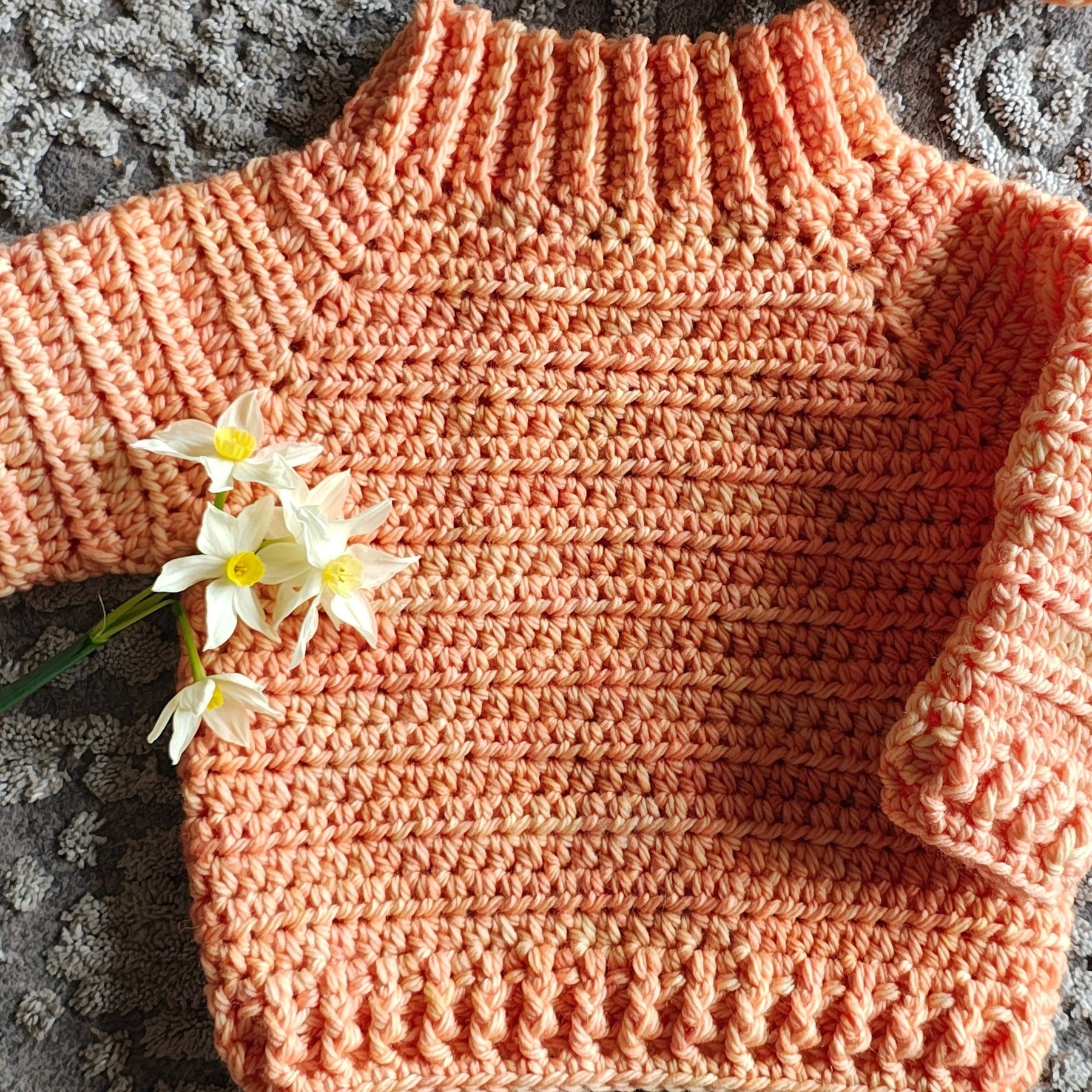 "Sunburst" sweater (crochet) - Child 3-6mo