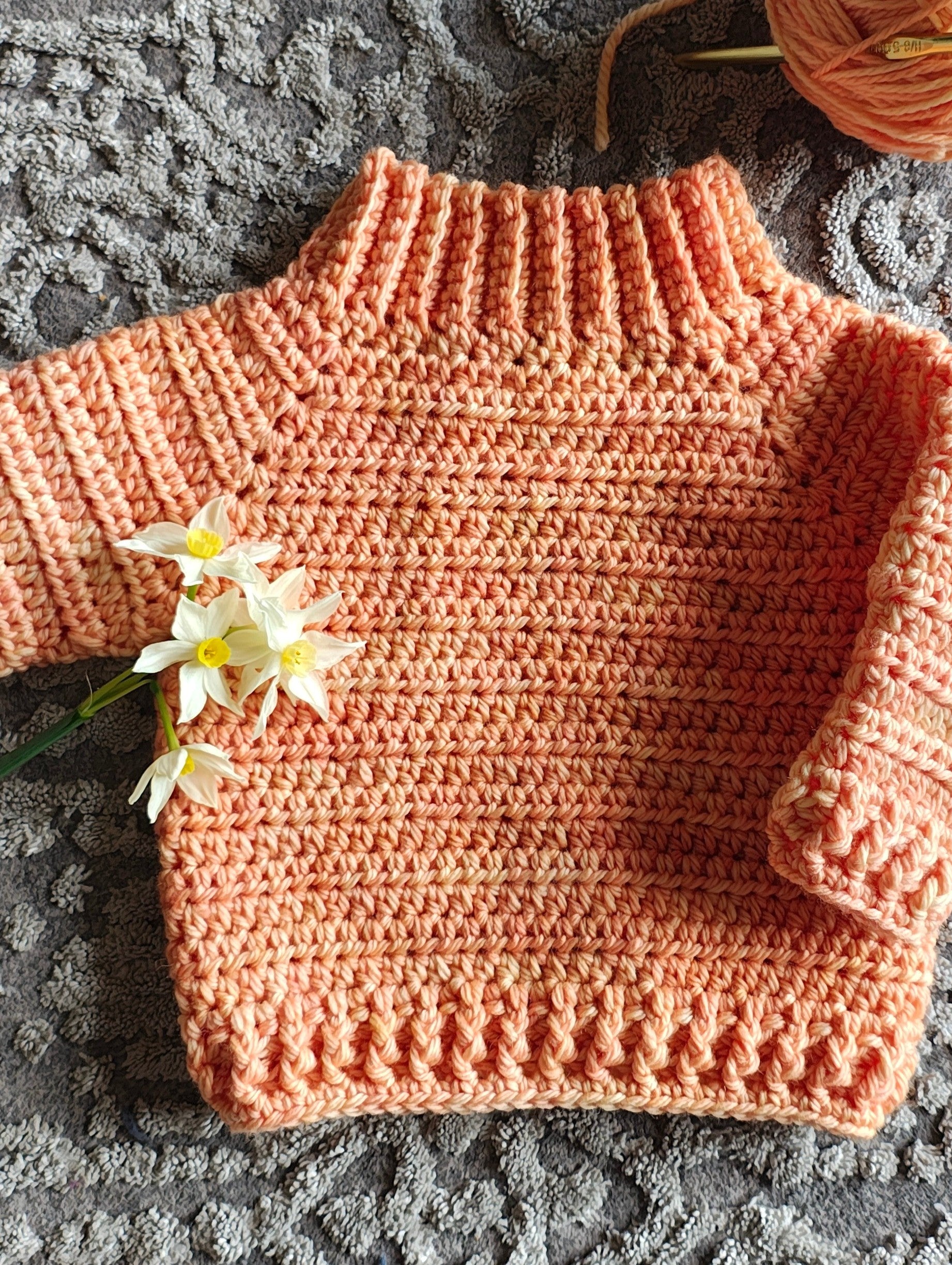 "Sunburst" sweater (crochet) - Child 3-6mo