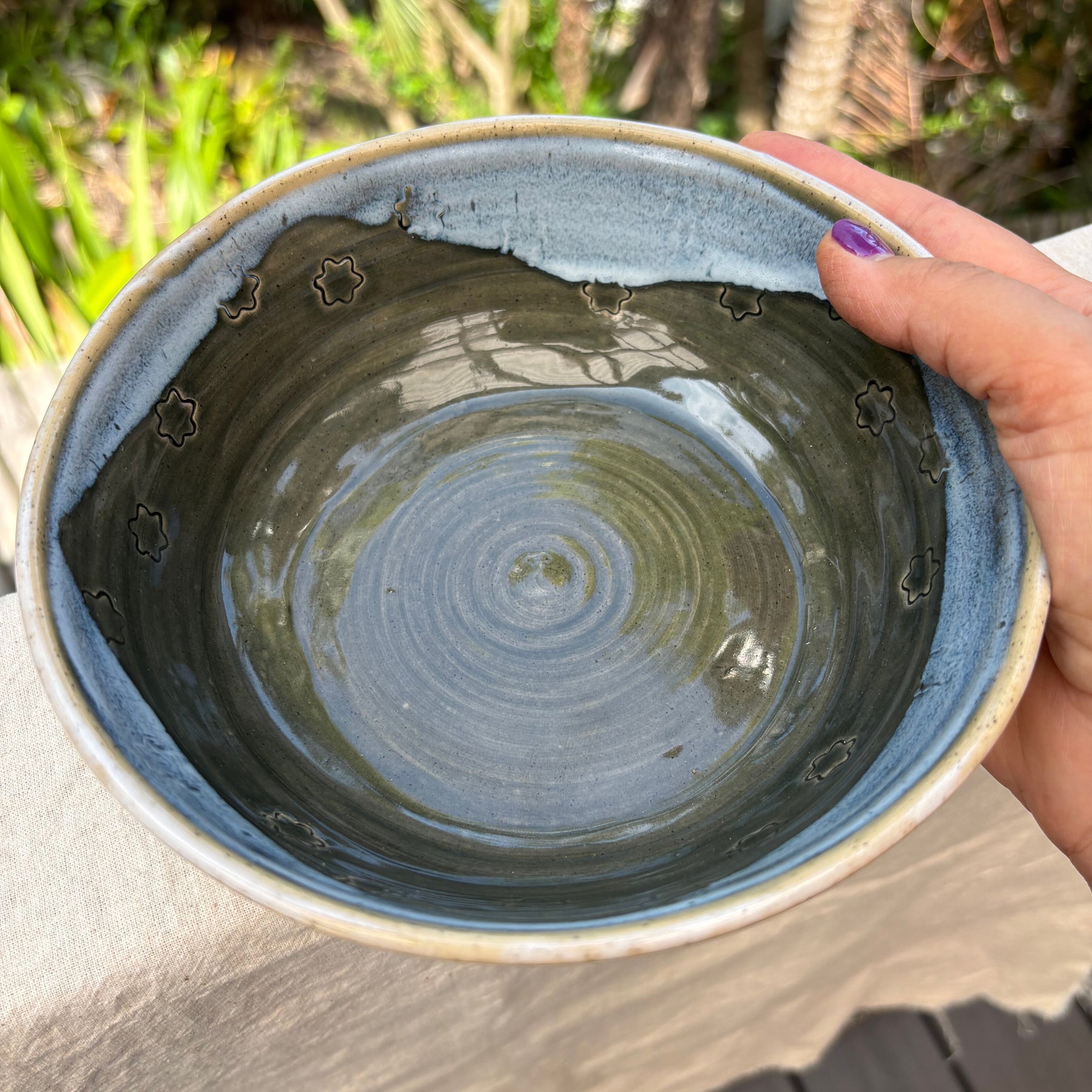 Handmade 20cm Ceramic Bowl – Salad/Pasta Stoneware Serving Bowl