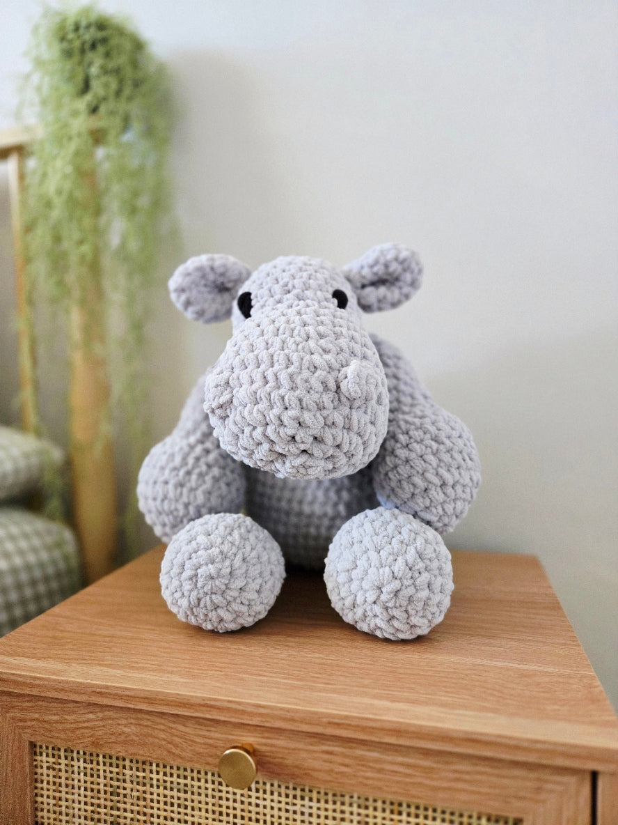 Huckleberry the Hippo ~ crochet hippo